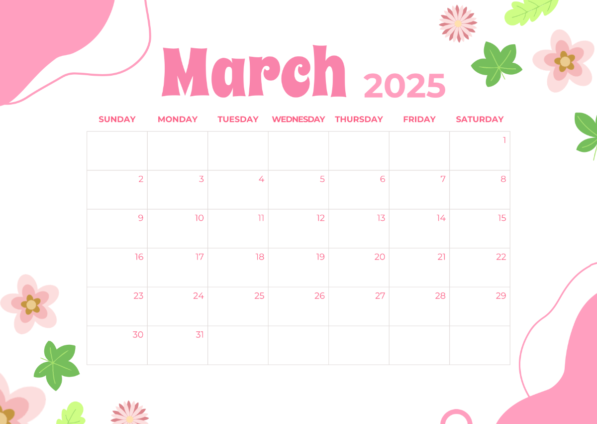 Free March 2026 Calendar Templates Editable And Printable