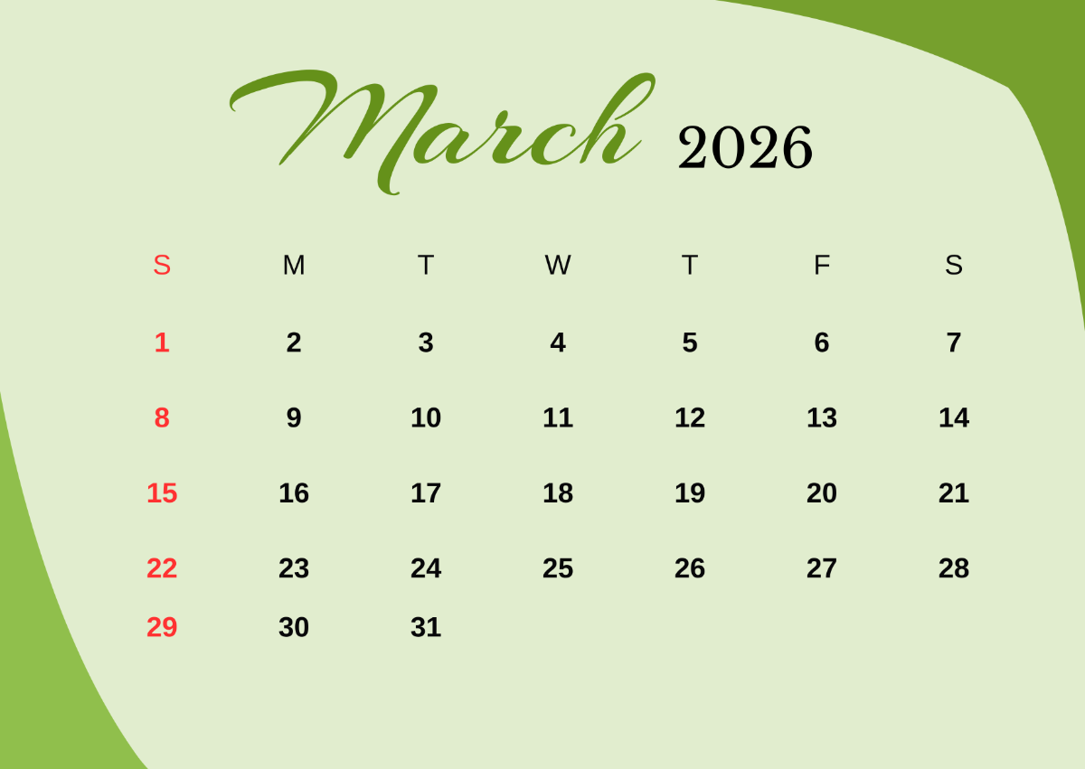 Printable Mini 2026 Calendar