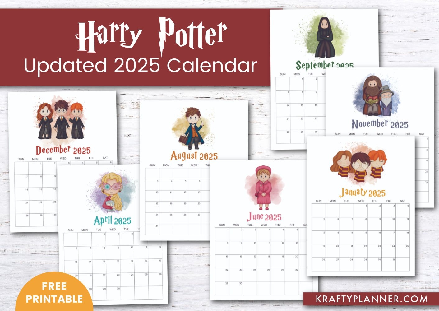 Free Printable 2025 Large Print Calendar Krafty Planner