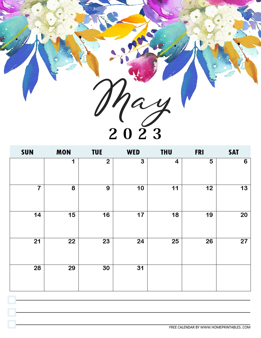 Floral Calendar 2026 Printable