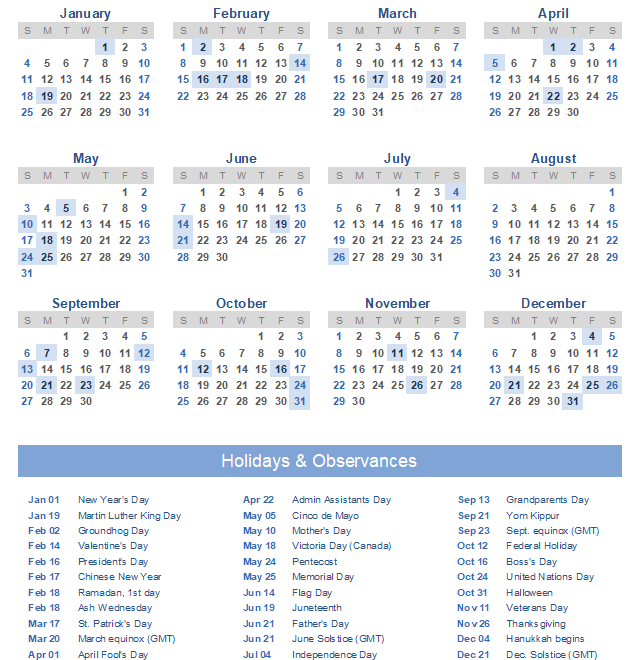 Full Year Calendar 2026 Leona A Cox