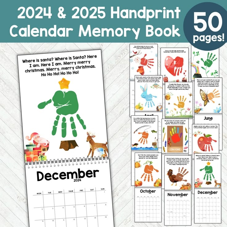 Handprint Calendar 2024 2025 Preschool Handprint Art Printable 1st
