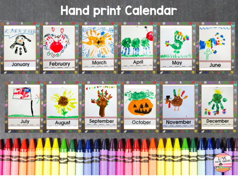 Handprint Calendar Love Those Kinders Calendar Craft Unique Calendar