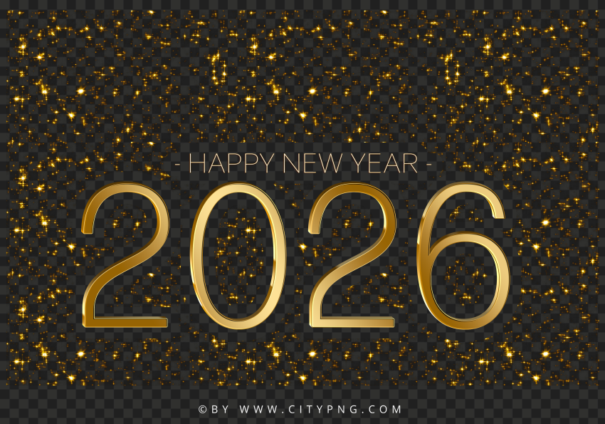 Happy New Year 2026 Sparkle Background PNG Citypng
