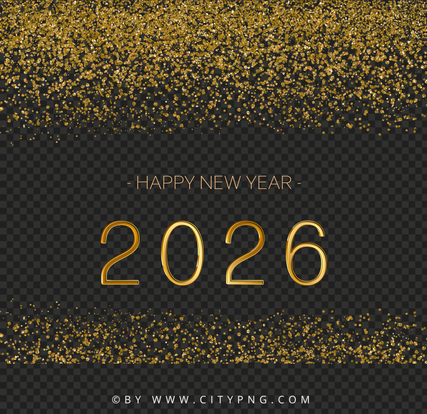 HD New Year 2026 Colorful Text Embroidery Effect PNG Citypng