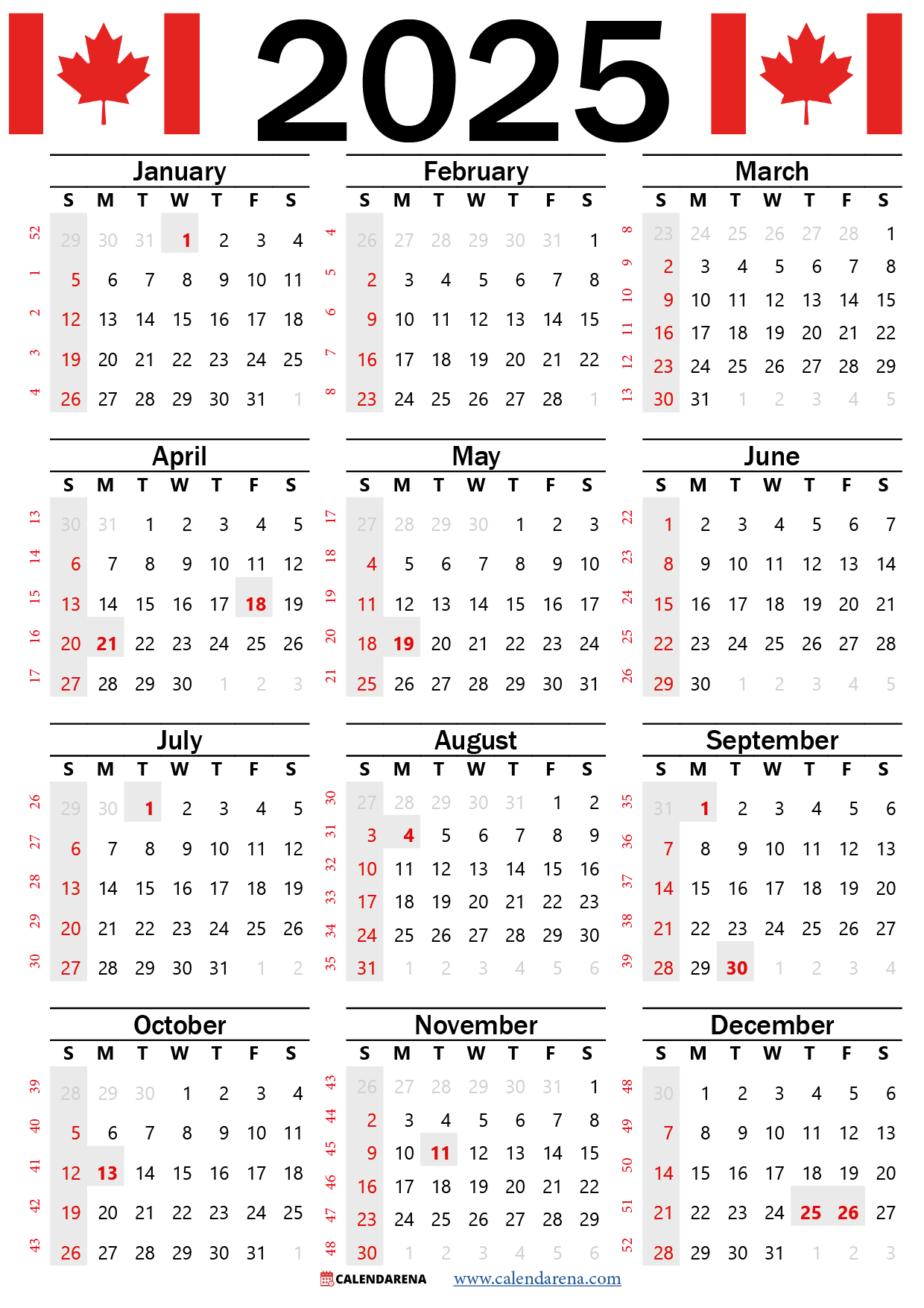 Holiday Schedule 2025 Canada Calendar Heather J Sifuentes