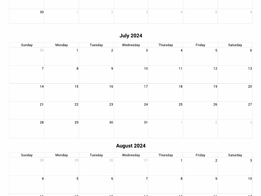 July August Calendar 2024 Ana Kameko