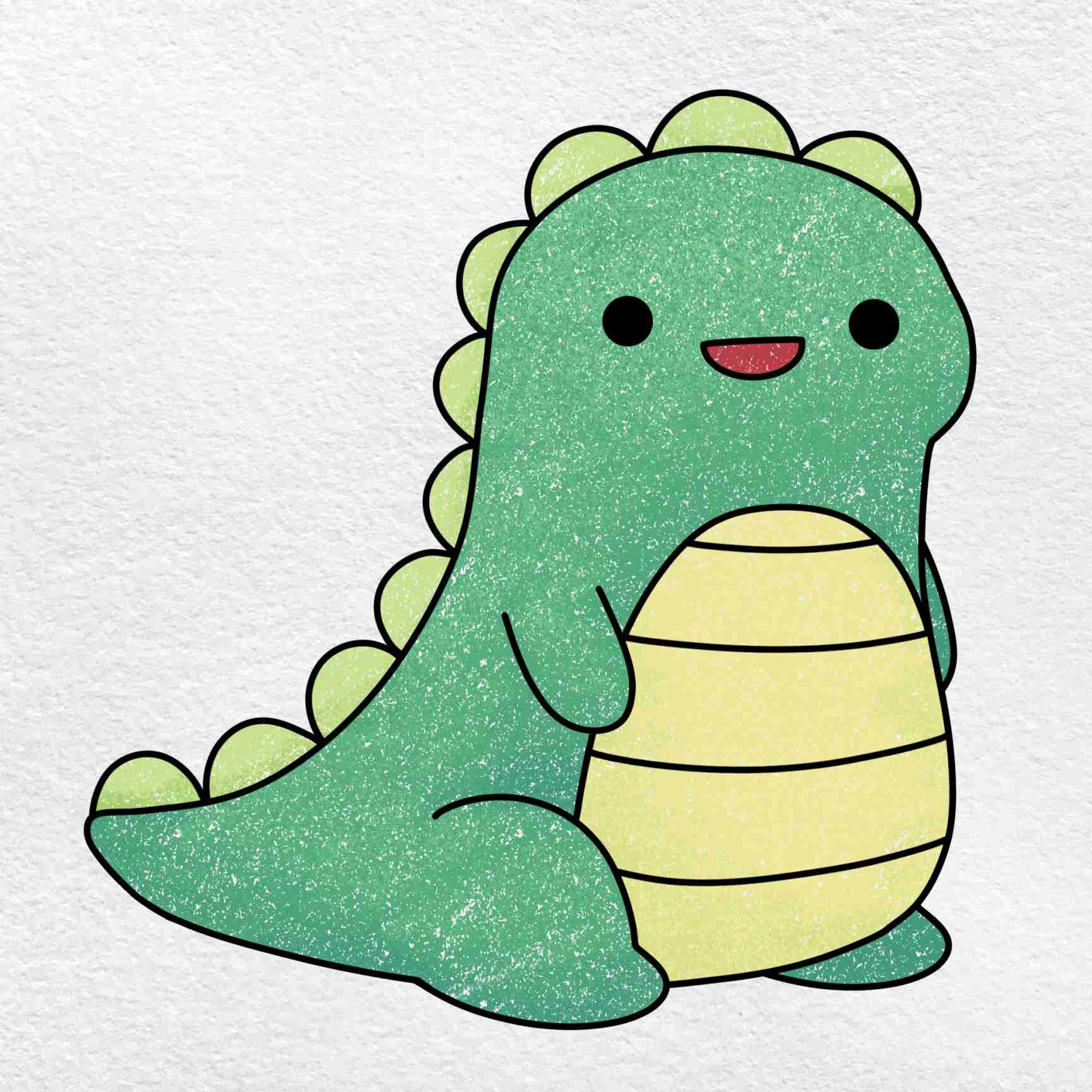 Kawaii Cute Dinosaur Drawing HelloArtsy