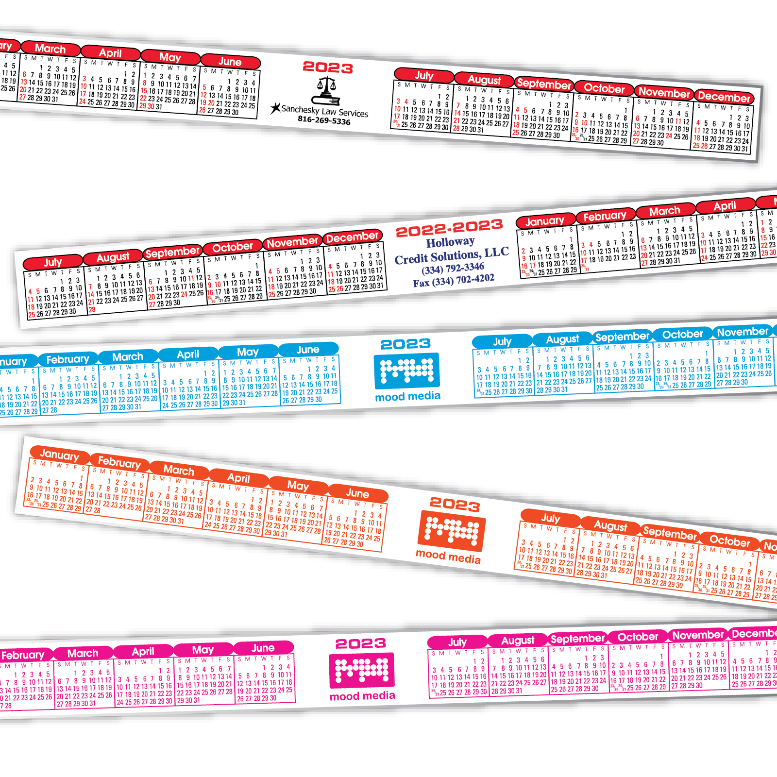 Kwik Stik Die Cut Strip Calendar FULL Color FINN Line