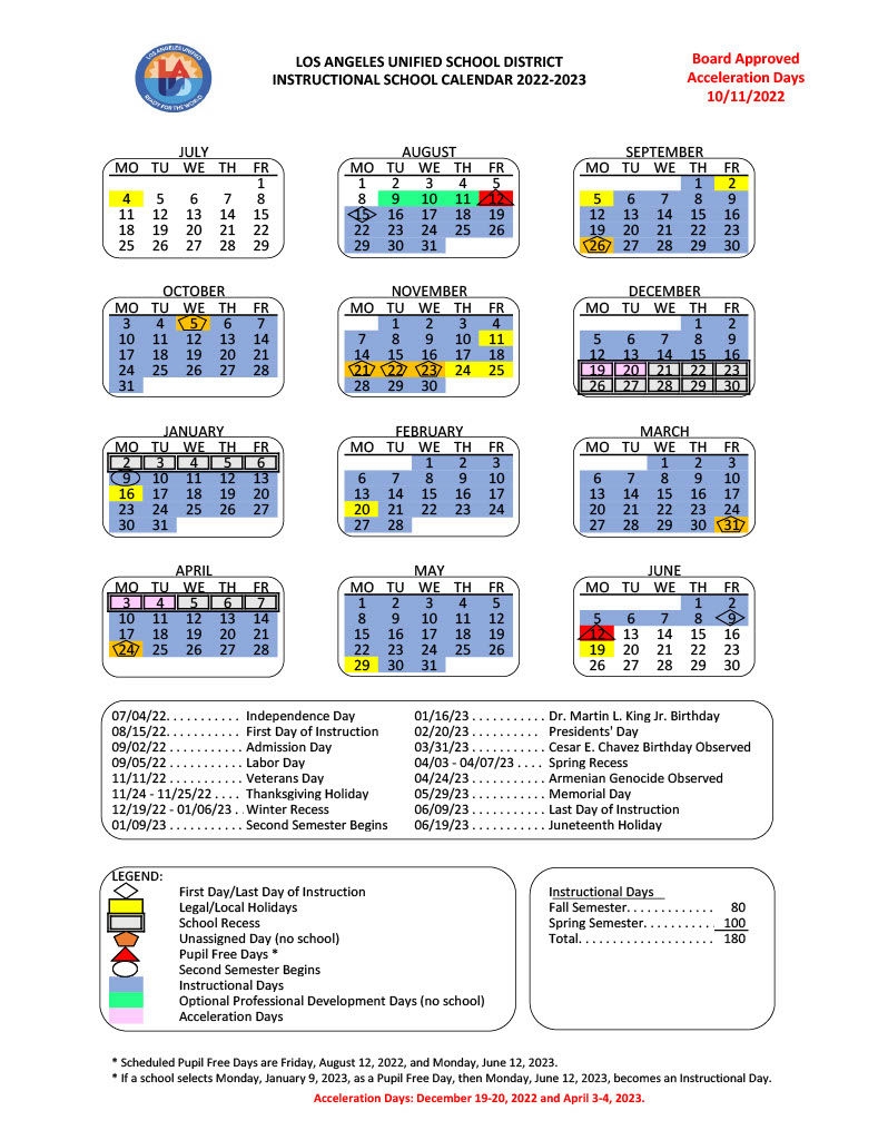 Lausd Calendar 2025 2025 Printable Elijah Hamza