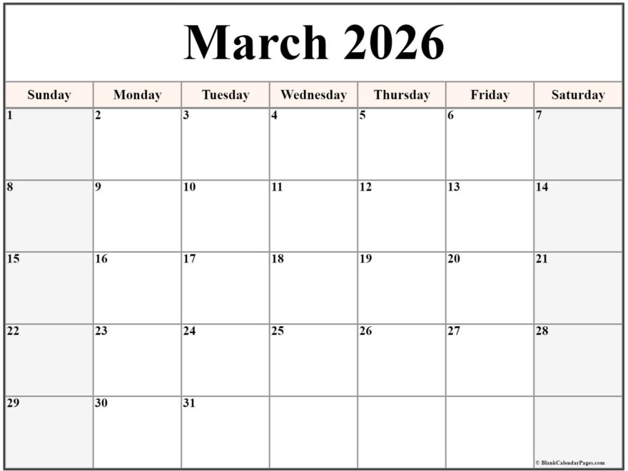 March 2026 Calendar Free Printable Calendars