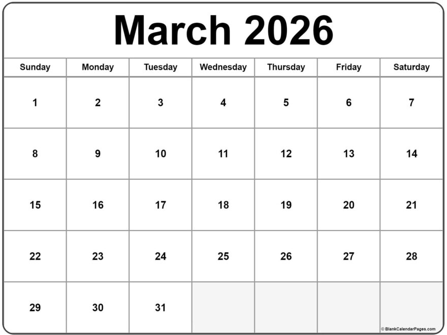 March 2026 Calendar Free Printable Calendars