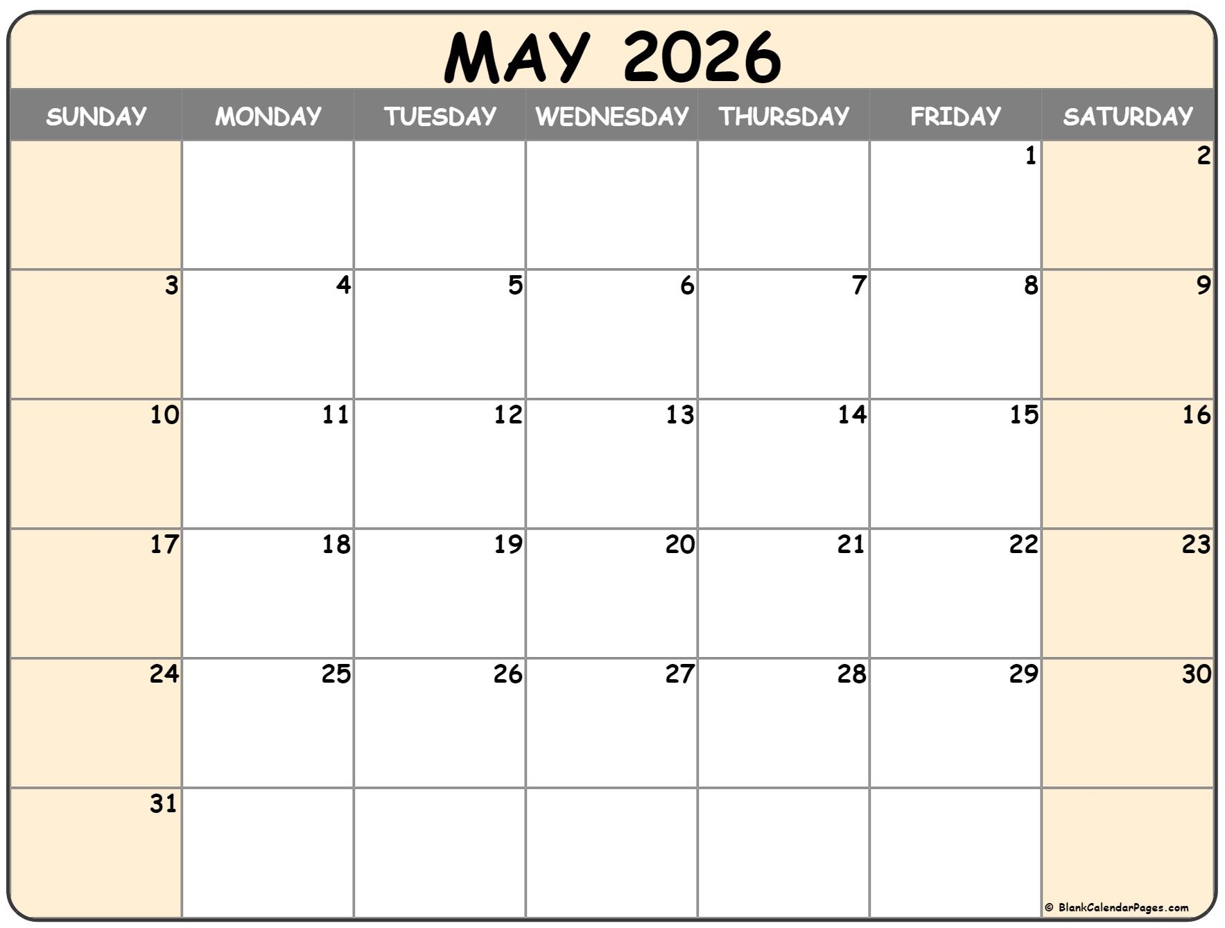 Printable Paper Calendar 2026