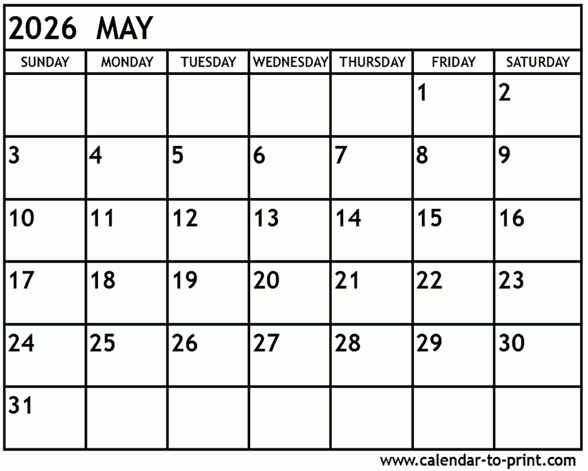 Holidays 2026 Calendar Printable