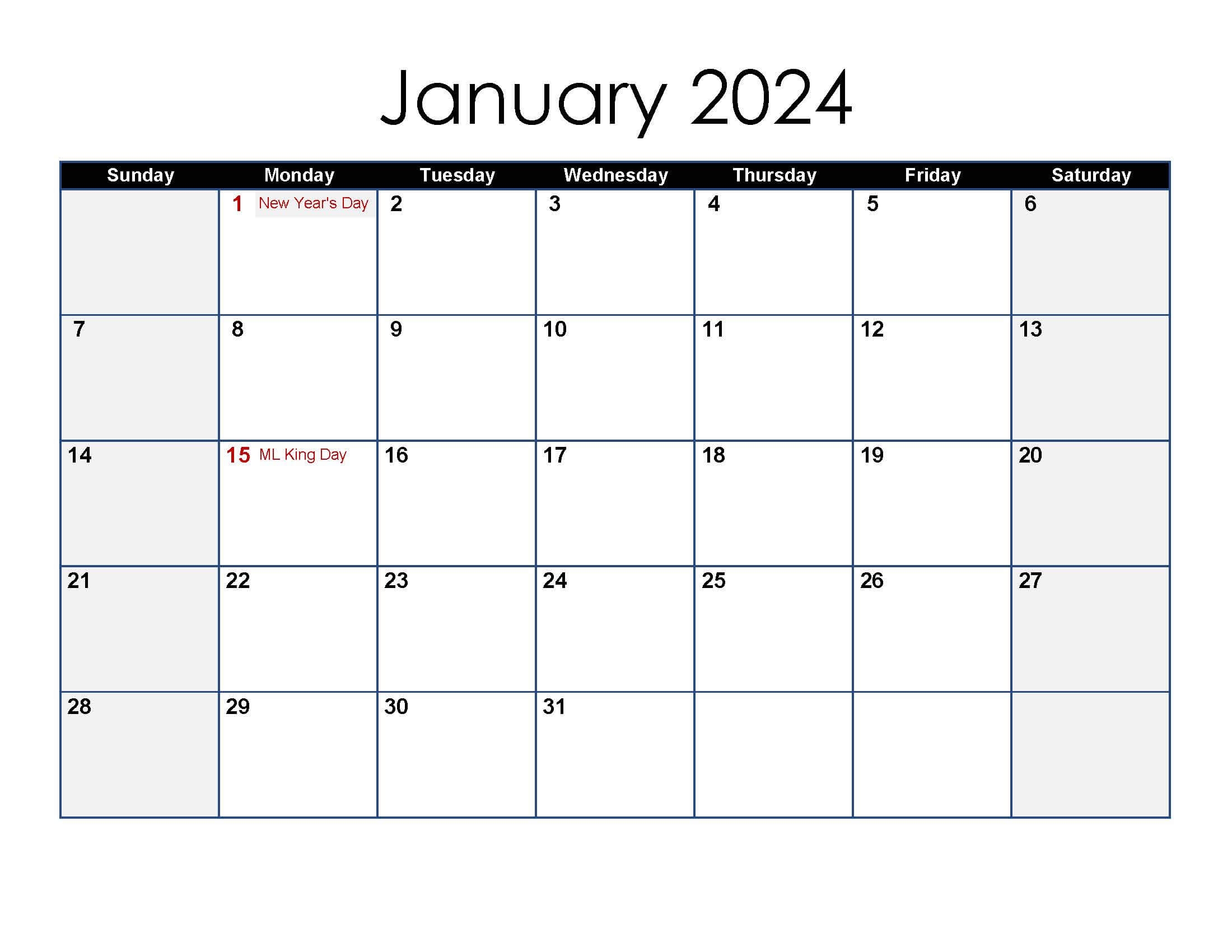 Monthly Calendar Template 2024 Excel Pru Leelah