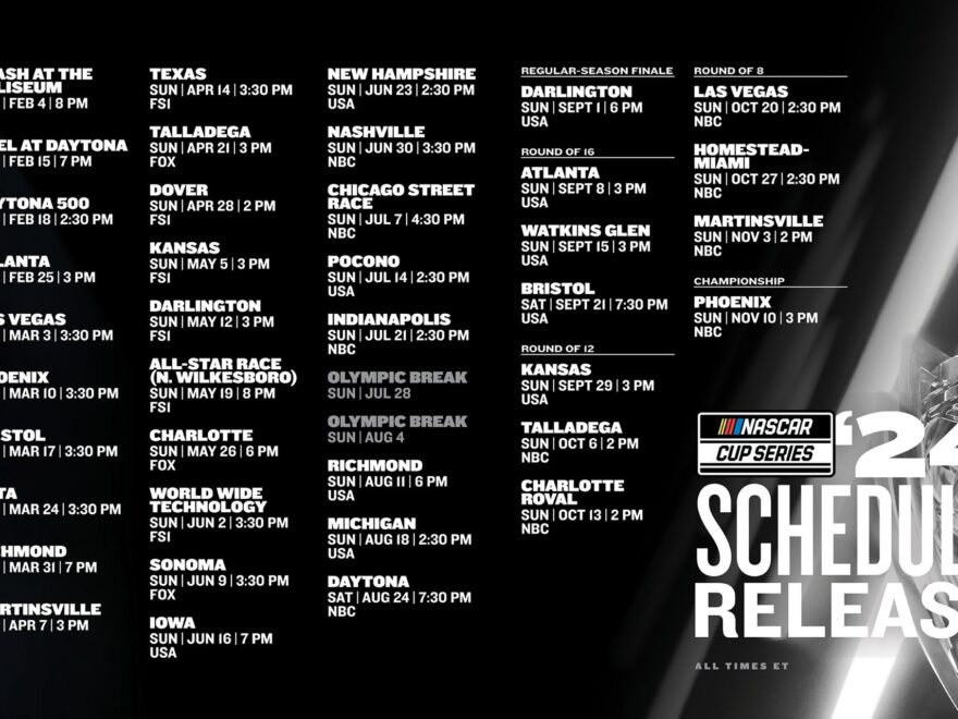 Nascar Schedule 2024 Printable Calendar