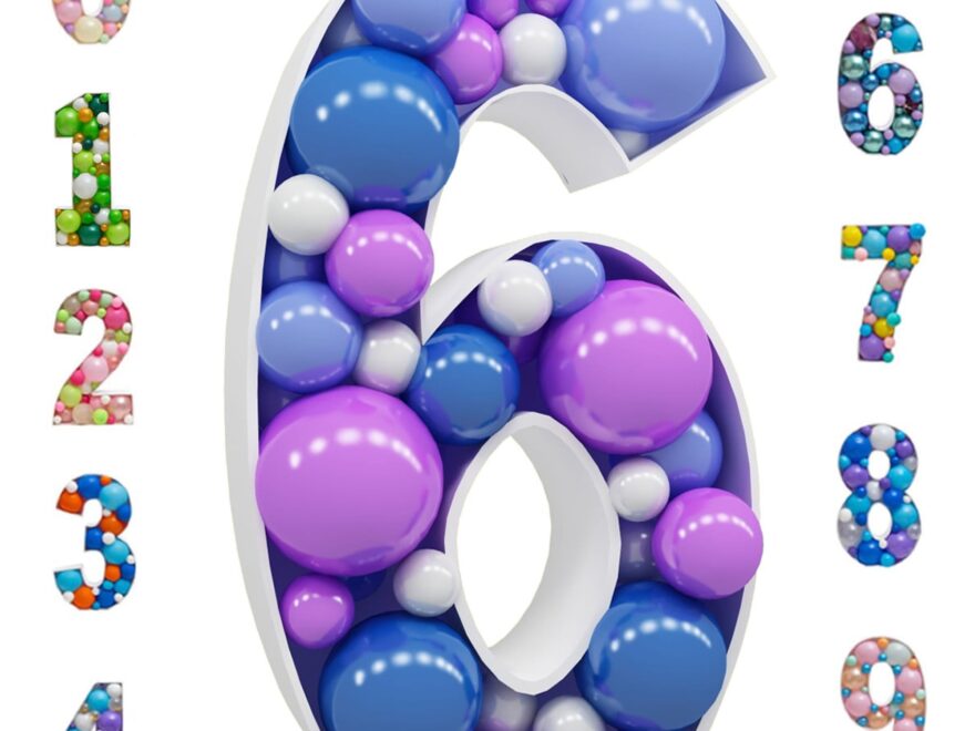 Number Balloon Marquee Numbers 6 Pre Cut Kit Cardboard Light Up Mosaic