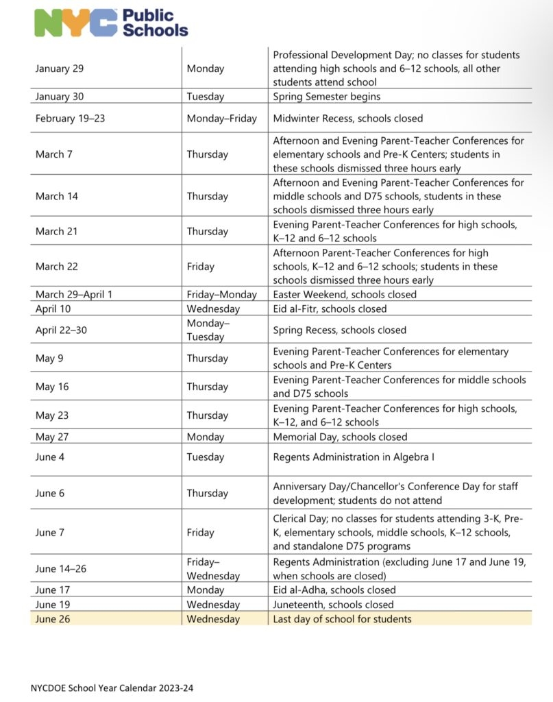 Nyc School Calendar 2025 Days Off Evan Kelly