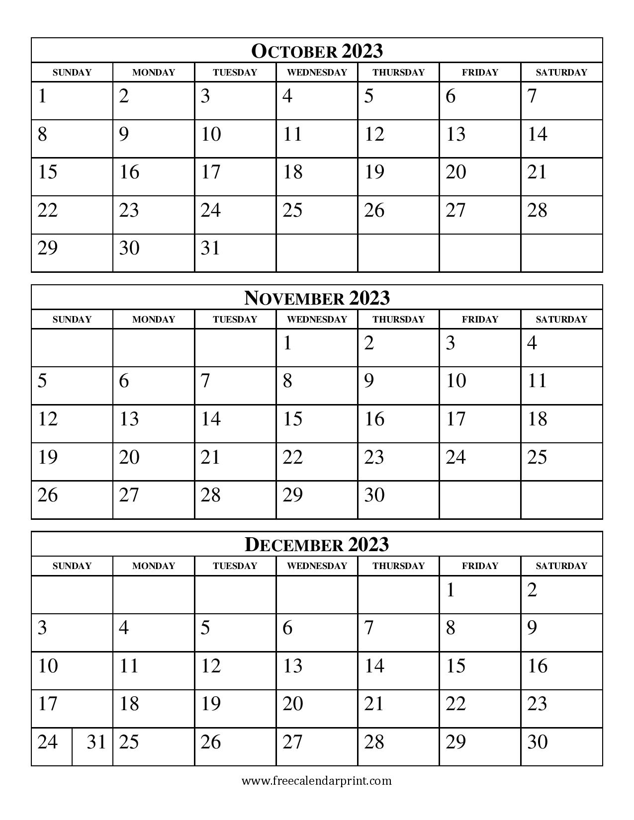 Oct Nov Dec 2025 Calendar Free Printable Kelly C Poulsen