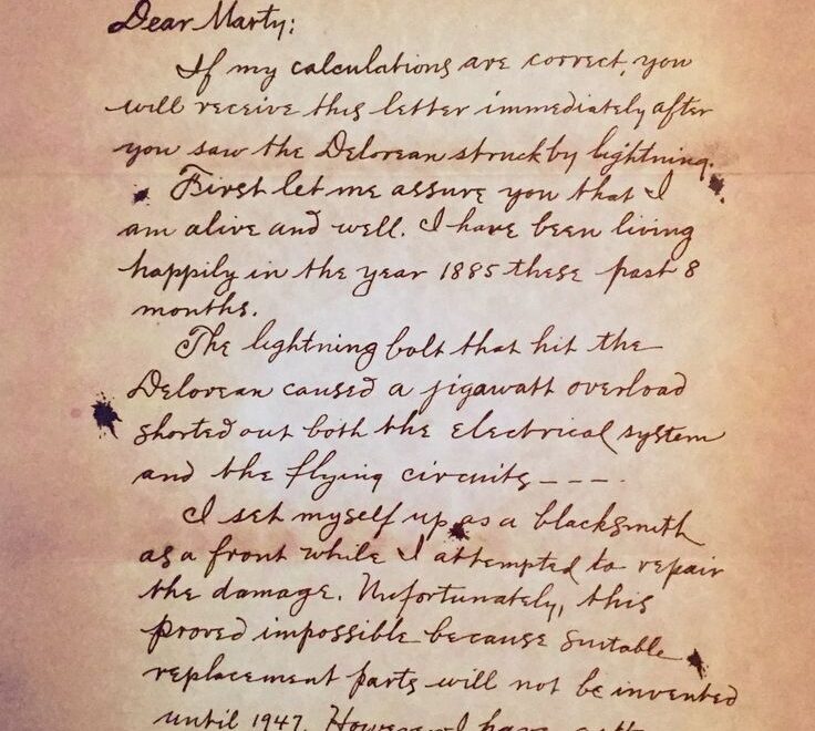 Page One Of Doc S 1885 Letter To Marty Back To The Future Bttf