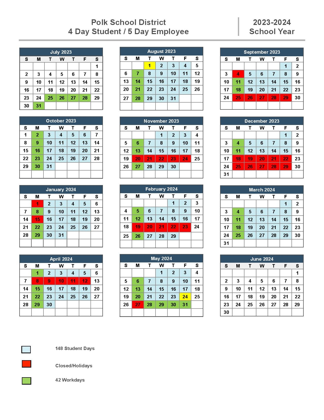 Polk County School Calendar 2025 Nicholas L Etheridge