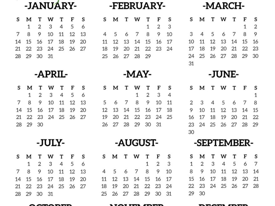 Printable Calendar 2025 Decorative Printable 2025 Calendar One Page