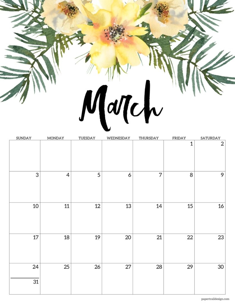 Printable Calendar 2025 Decorative Printable 2025 Calendar One Page