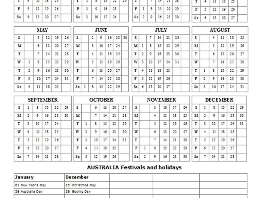 Printable Calendar Australia 2025 Walid Clara