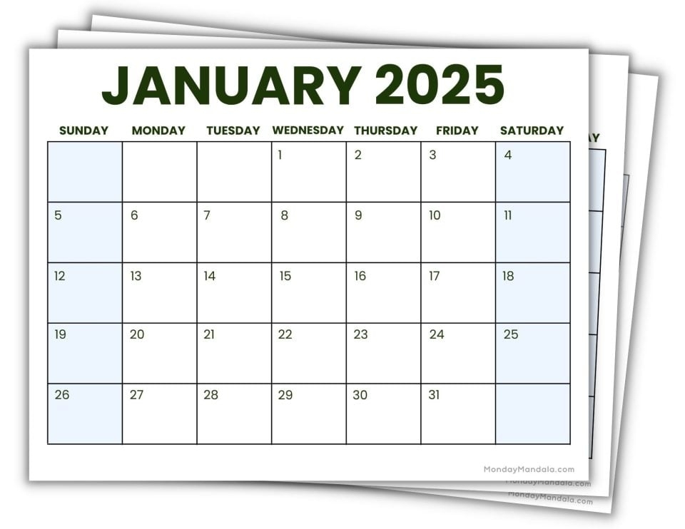 Printable Calendars For 2025 2026 Free PDFs 