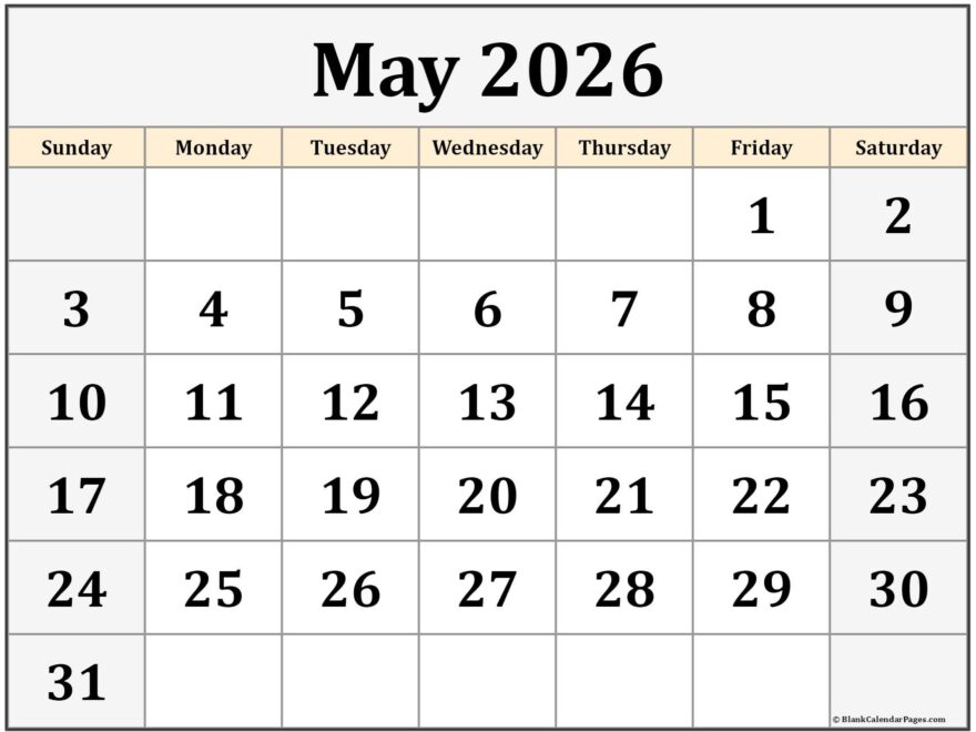Printable Monthly Calendar 2026 With Holidays