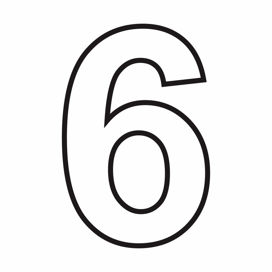 Printable Number 6 Template
