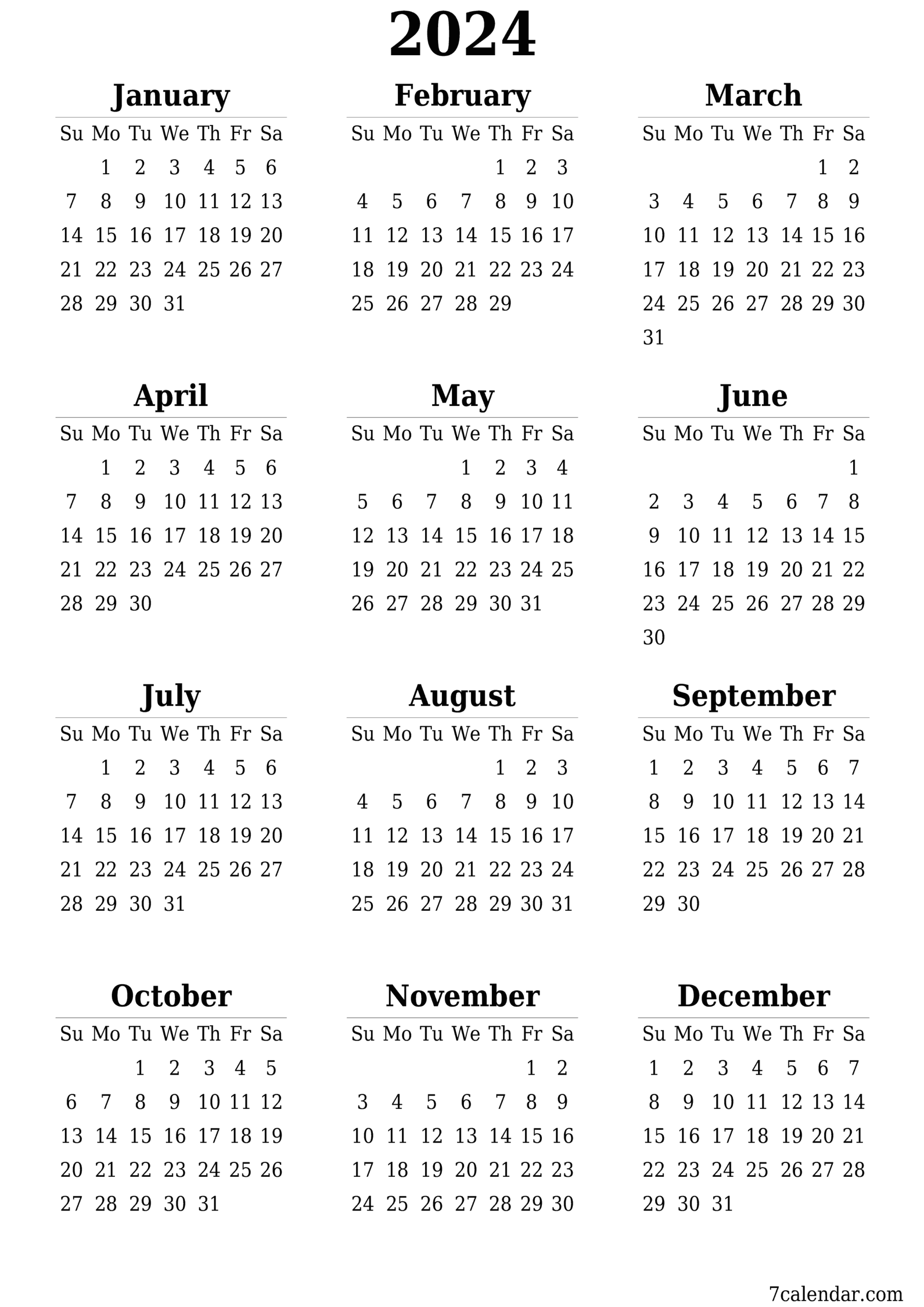 Printable Work Calendar 2024 Calendar Printables