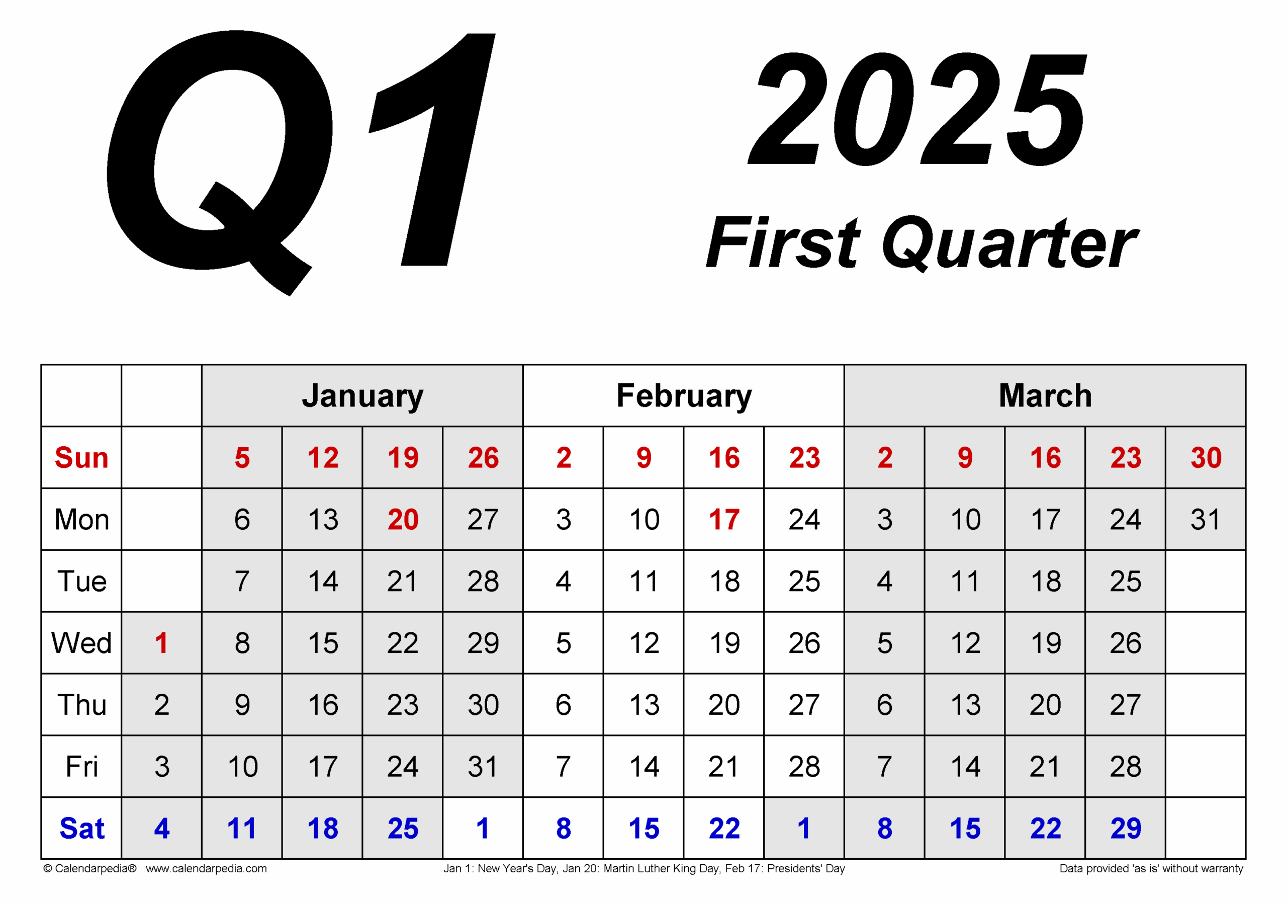 Quarterly Calendar 2025 Q4 2025 JArgen C Williams