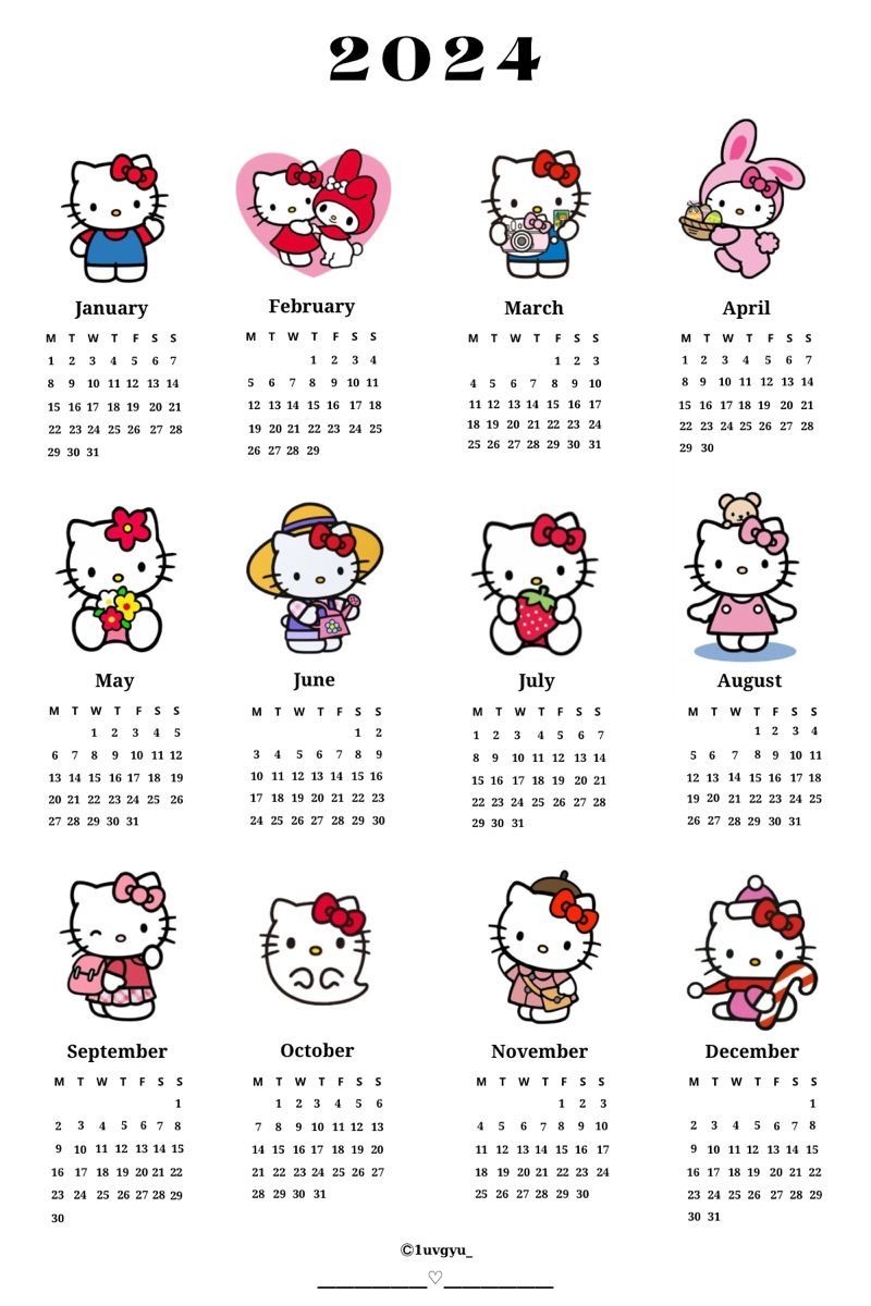 Printable Calendar 2026 Sanrio