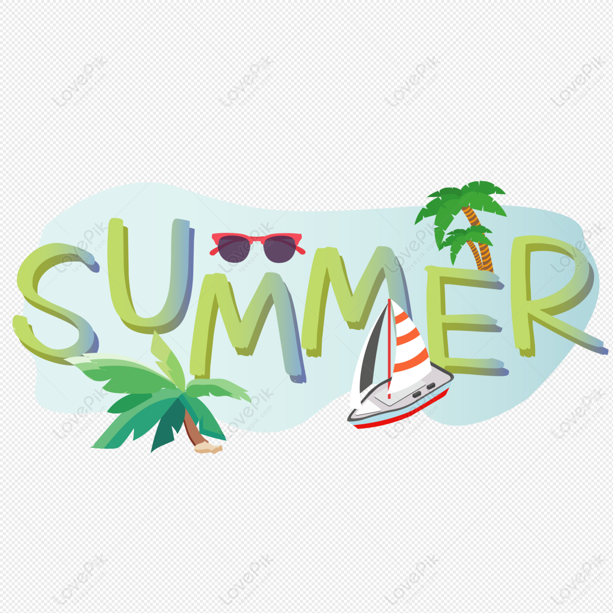 Summer Word Art Summer Summer Decorative Font PNG Image And Clipart