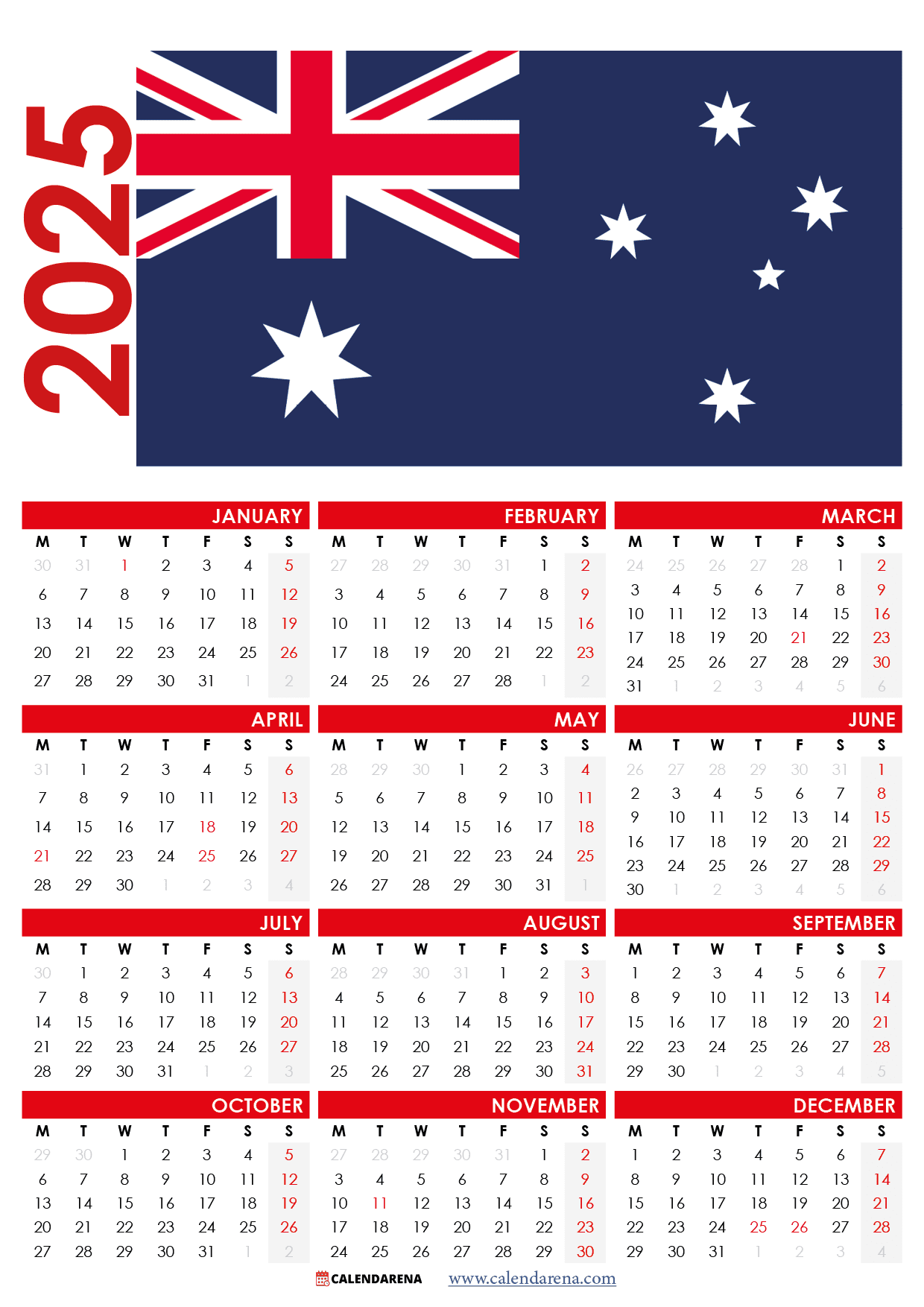 Table Calendar February 2025 Australia Leora Amandie