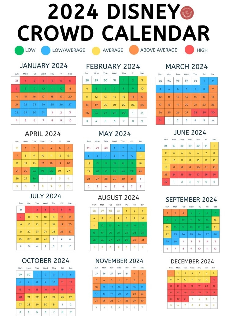 The Disney Calendar Is Shown With Different Dates For Each Month And