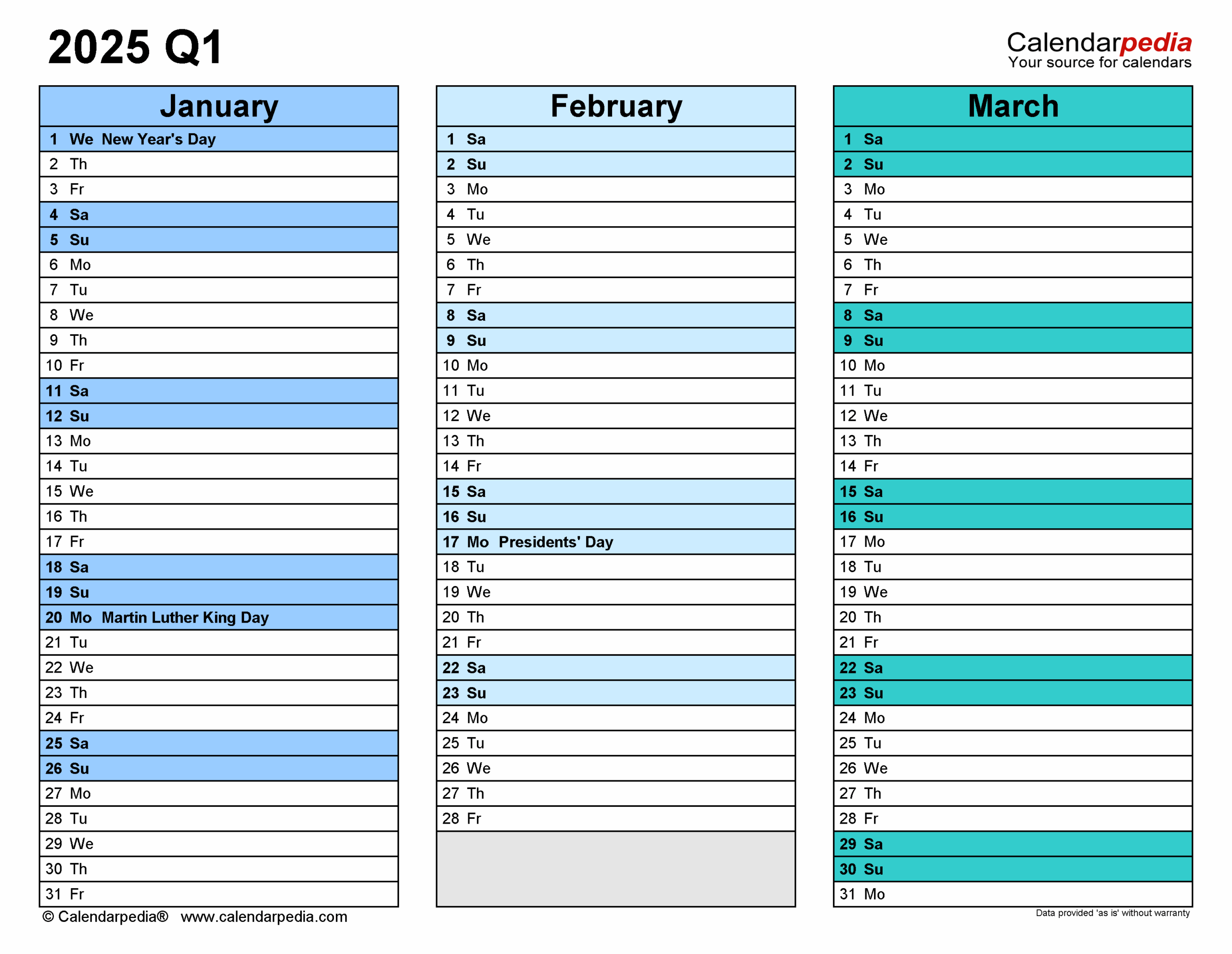 2026 Calendar Printable Quarterly