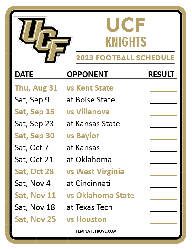 Ucf Fall 2026 Calendar Printable