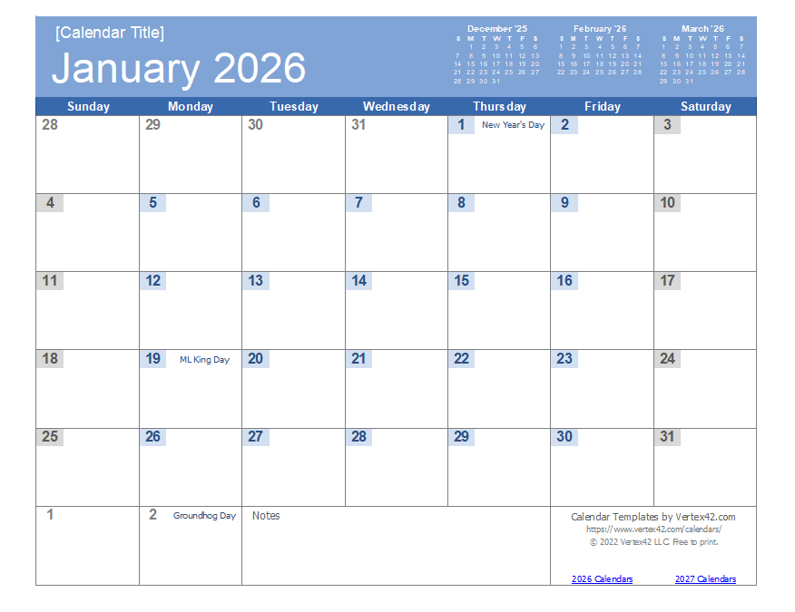 Vertex42 Calendario 2025 Rina Caterina