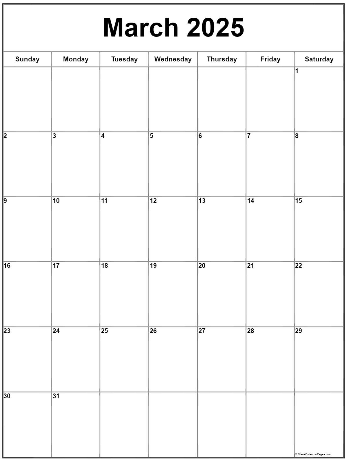 Vertical Printable Calendar 2025 Emmett Brave