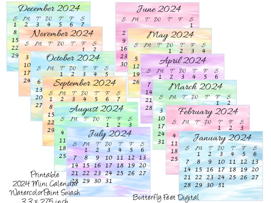 Wallet Size Calendar 2024 Printable Printable Calendar 2025