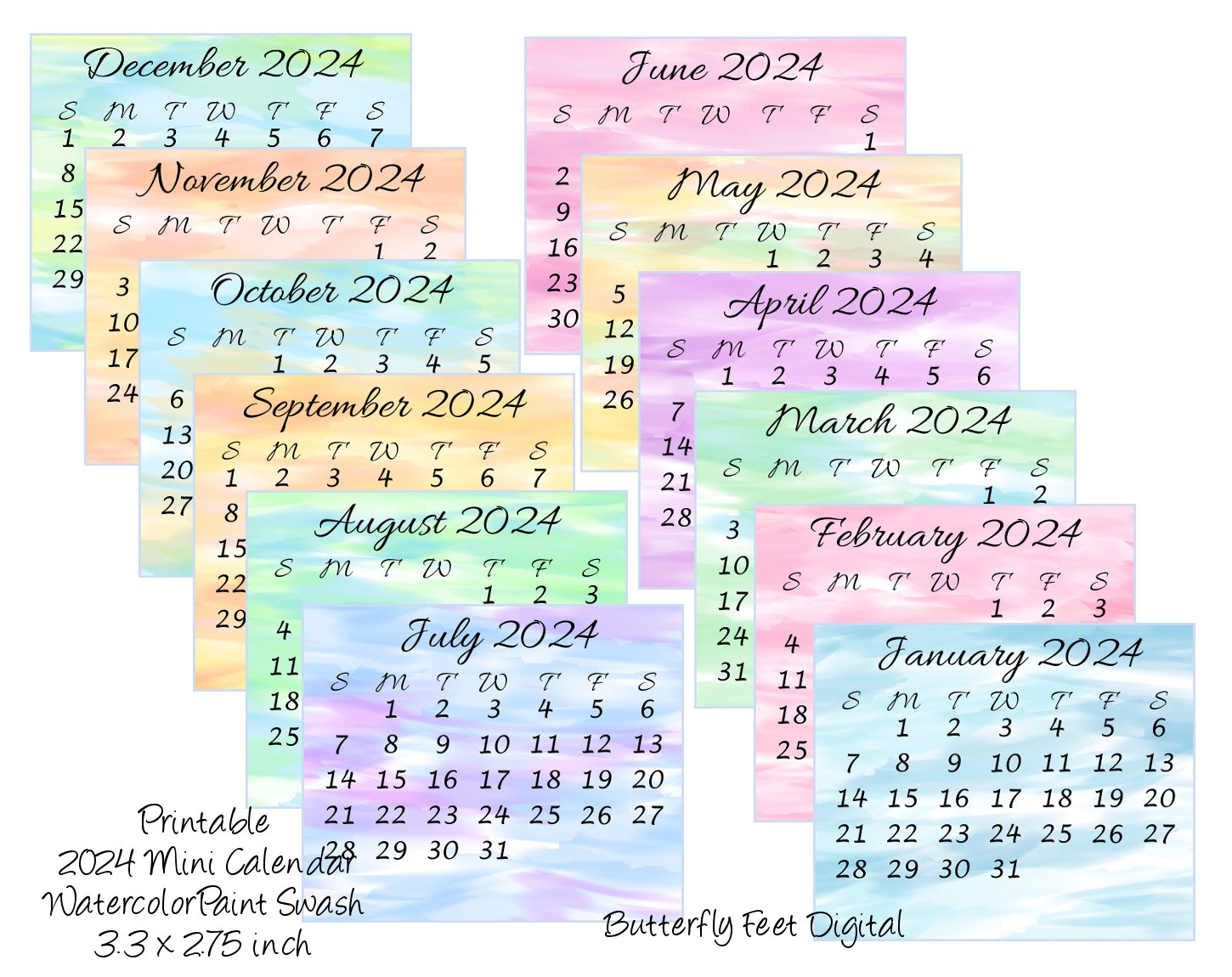 Wallet Size Calendar 2024 Printable Printable Calendar 2025