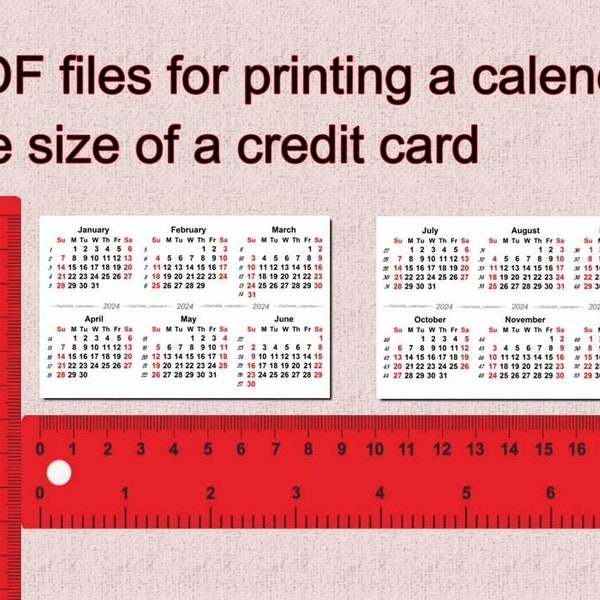 Wallet Size Calendar 2026 Printable