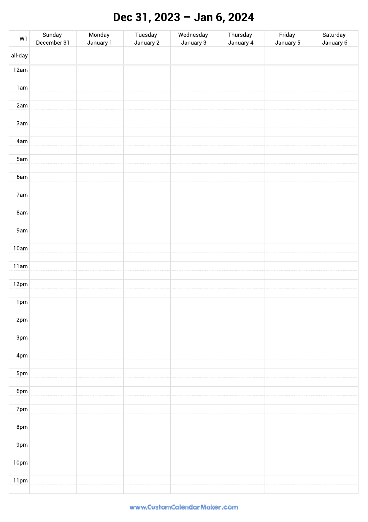 Week 1 2024 Dates And Printable Calendar Schedule