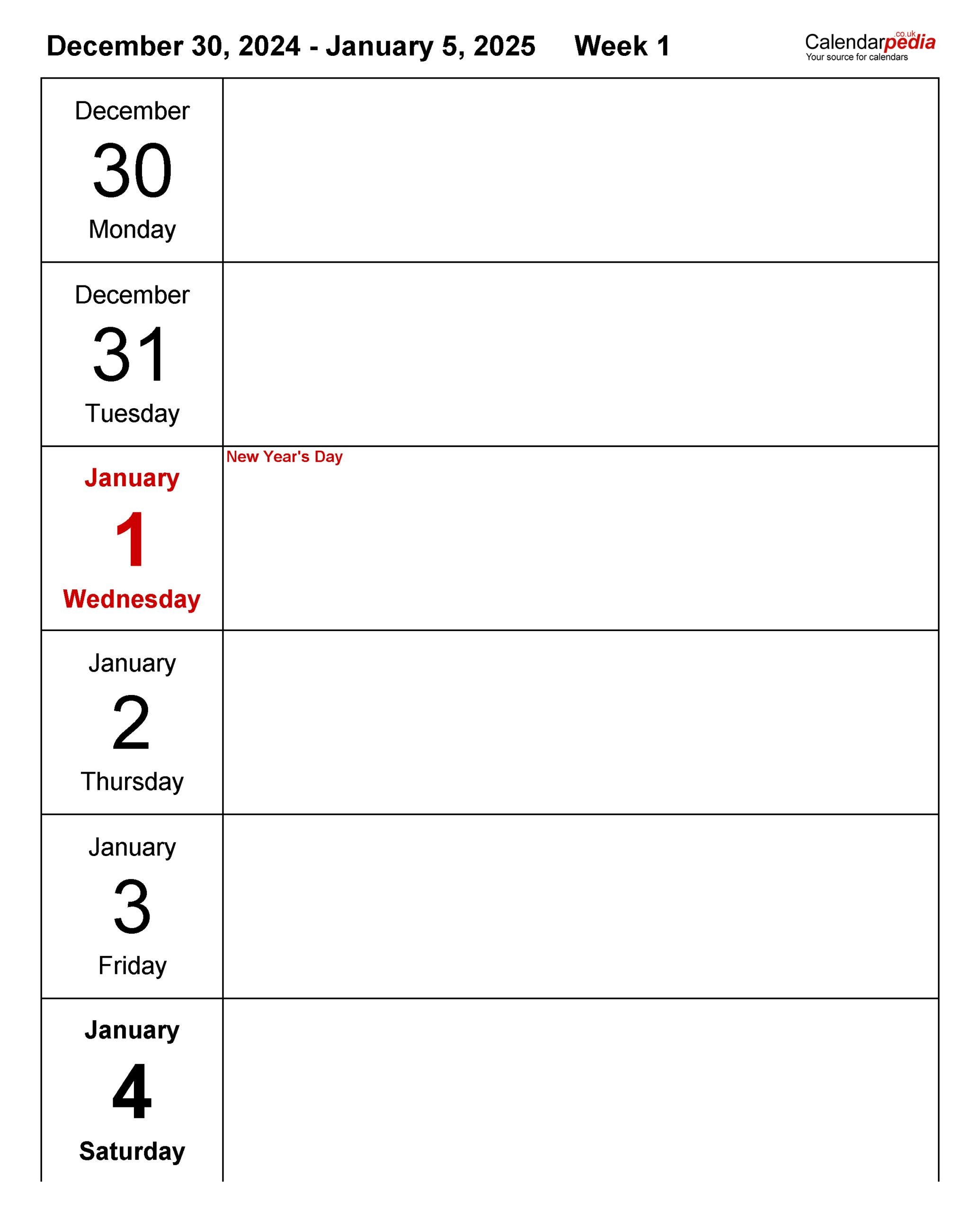 Weekly Calendar Of 2025 Danielle R Connolly