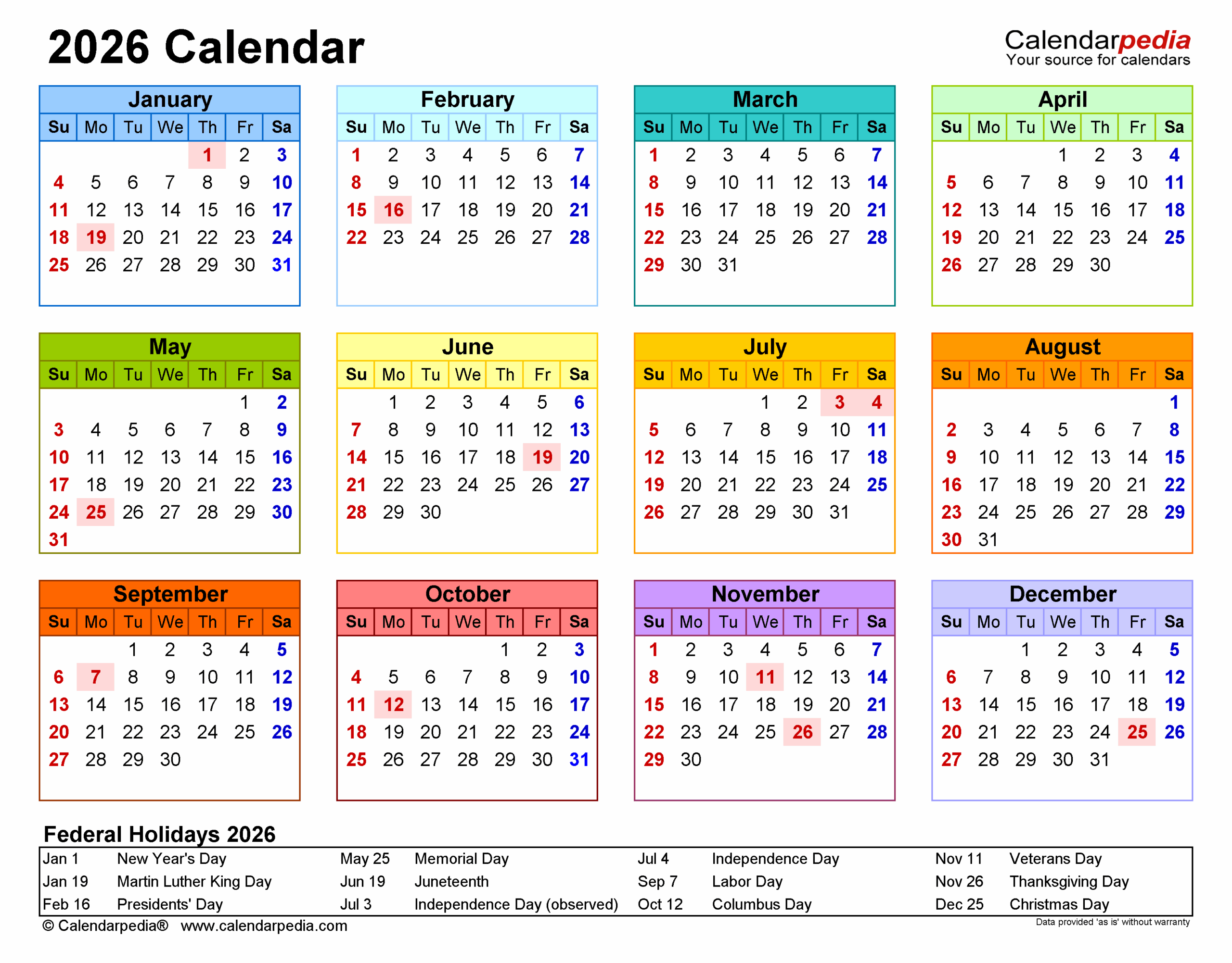 Word 2026 Calendar Nicole J Brookes