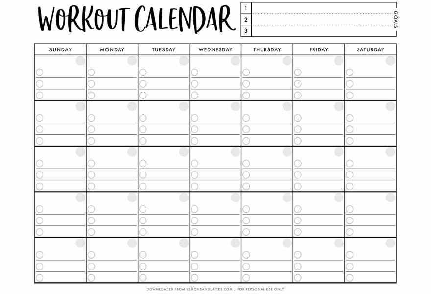 Workout Calendar On Sale Www Pennygilley