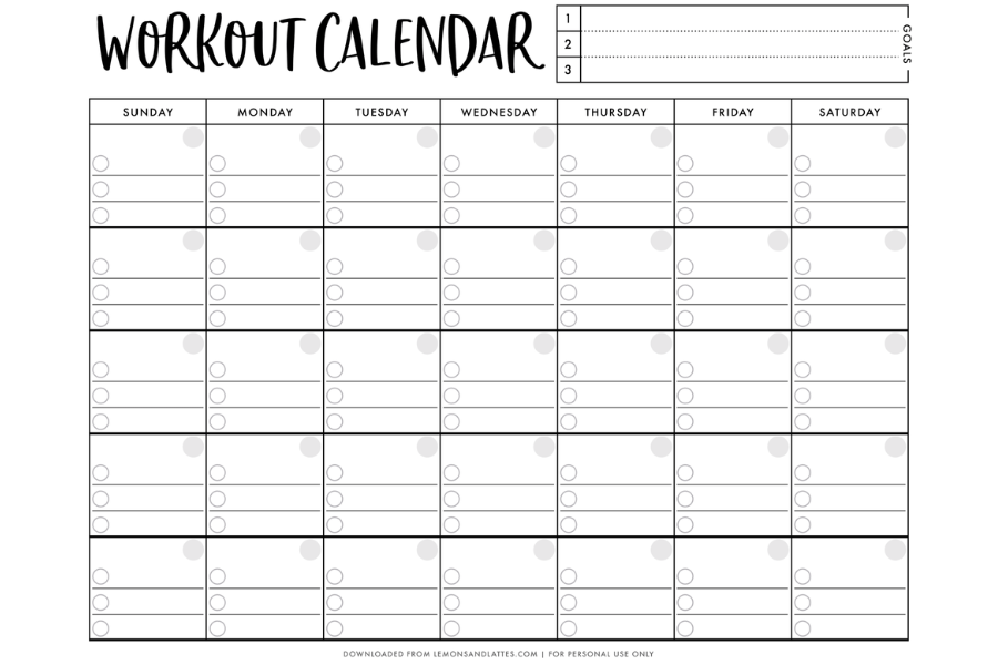 Workout Calendar On Sale Www Pennygilley